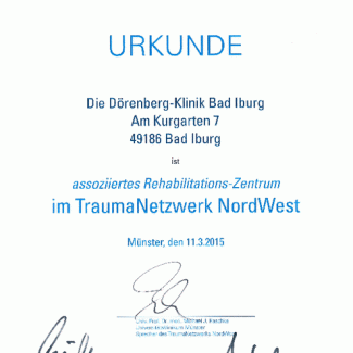 Zertifikat Traumanetzwerk 2015